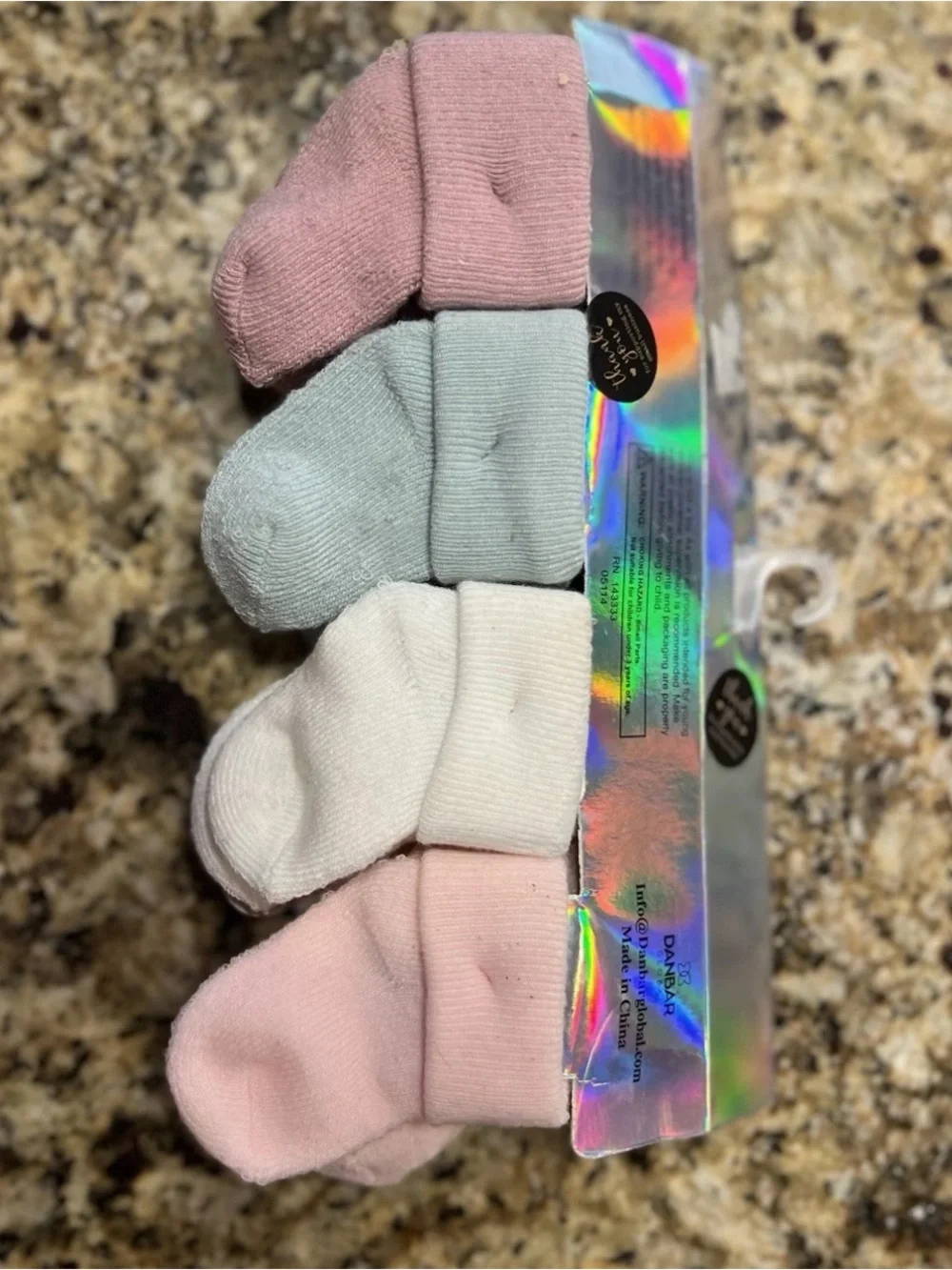 NWT Danbar Global Sparkle My Universe Baby Socks 8 Pack Pink Blue White 0-6M